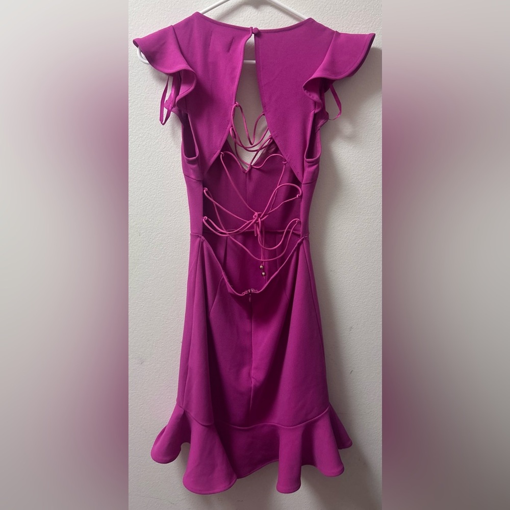 Elegant Pink Ruffle Dress - Picture 2 of 2